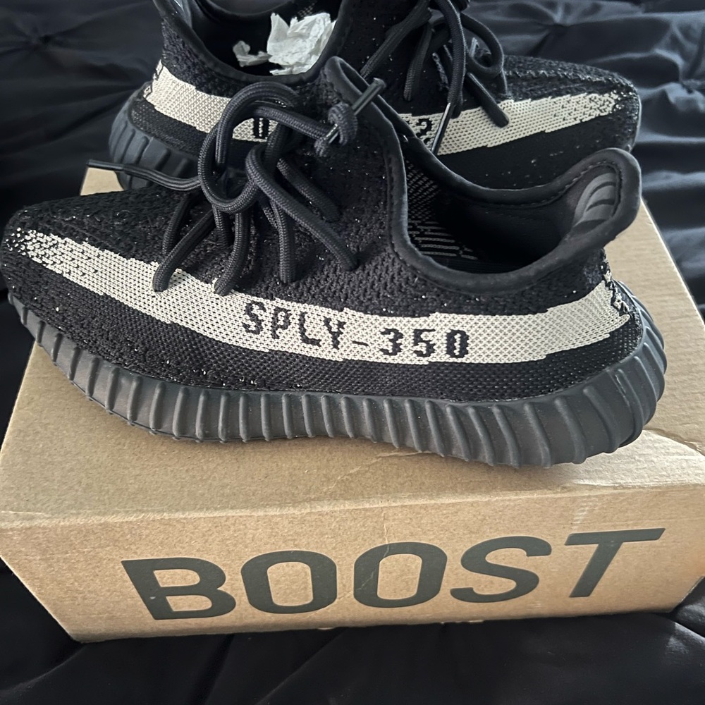Yeezy Boost 350 V2 Black and Cream Sneakers